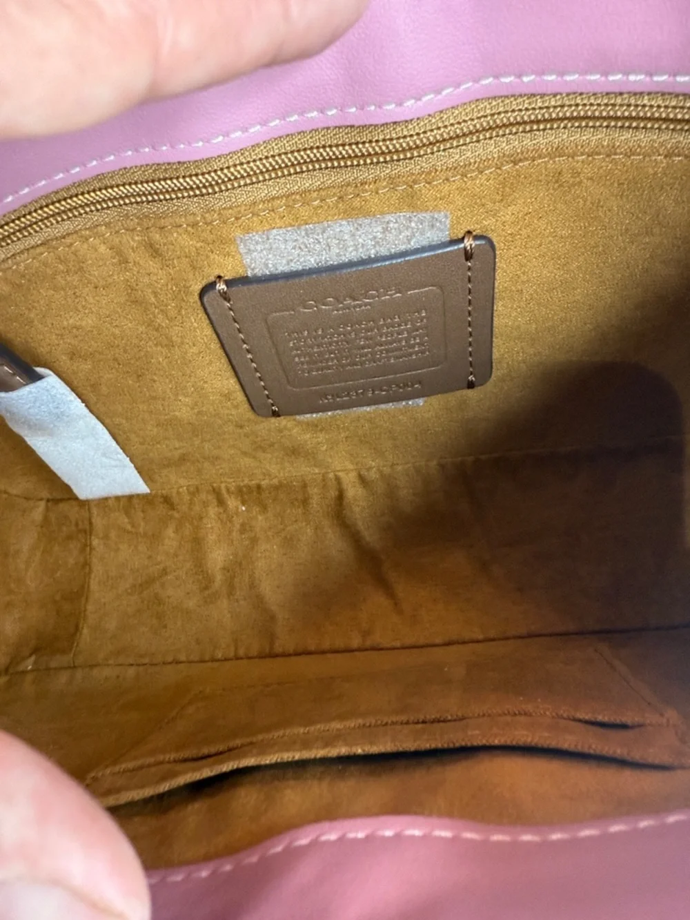 Coach Eliza Rose Pink Leather Shoulder Bag with Silver-Tone Clasp